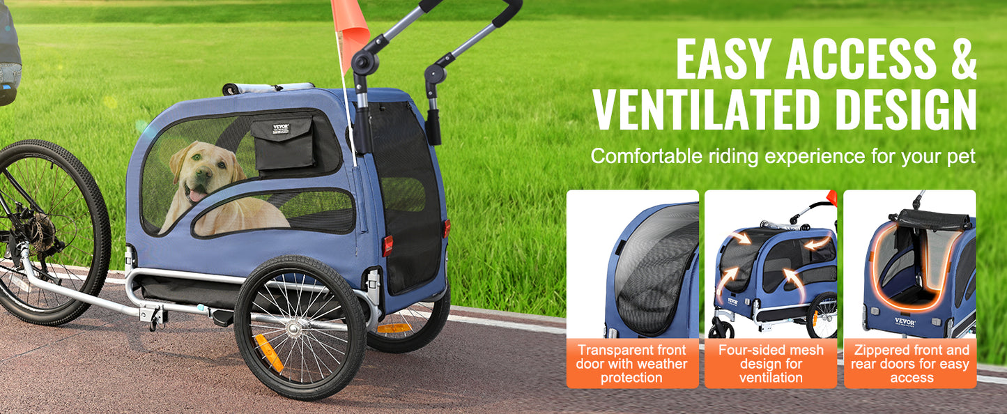 Pet Luxury Stroller – The Ultimate 2-in-1 Bike Trailer & Stroller for Your Furry Co-Pilot!