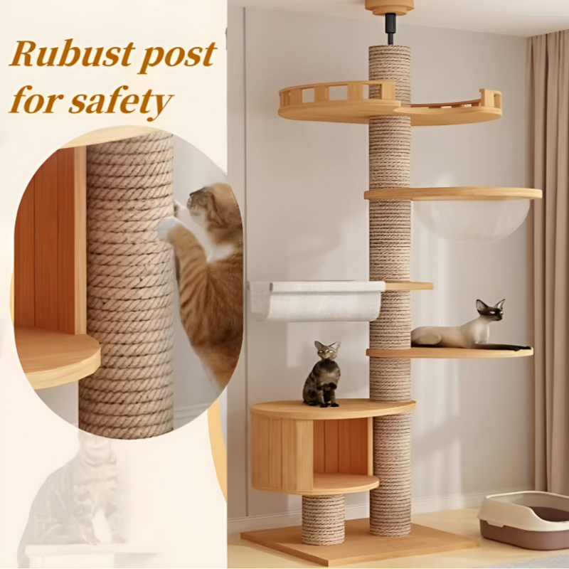 Ultimate Multi-Level Cat Tower – Floor-to-Ceiling Climbing Tree & Scratcher