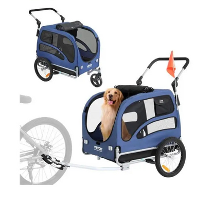 Pet Luxury Stroller – The Ultimate 2-in-1 Bike Trailer & Stroller for Your Furry Co-Pilot!