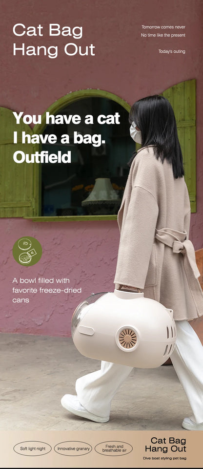 PurrfectPose Capsule Backpack™ – The Ultimate Celebrity-Approved Pet Carrier!