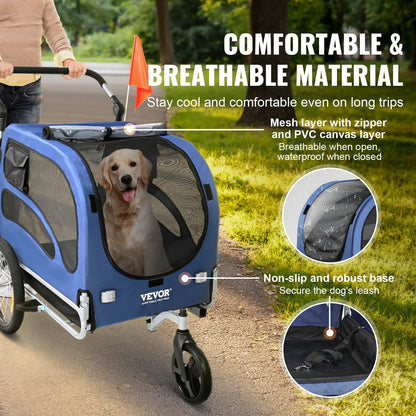 Pet Luxury Stroller – The Ultimate 2-in-1 Bike Trailer & Stroller for Your Furry Co-Pilot!