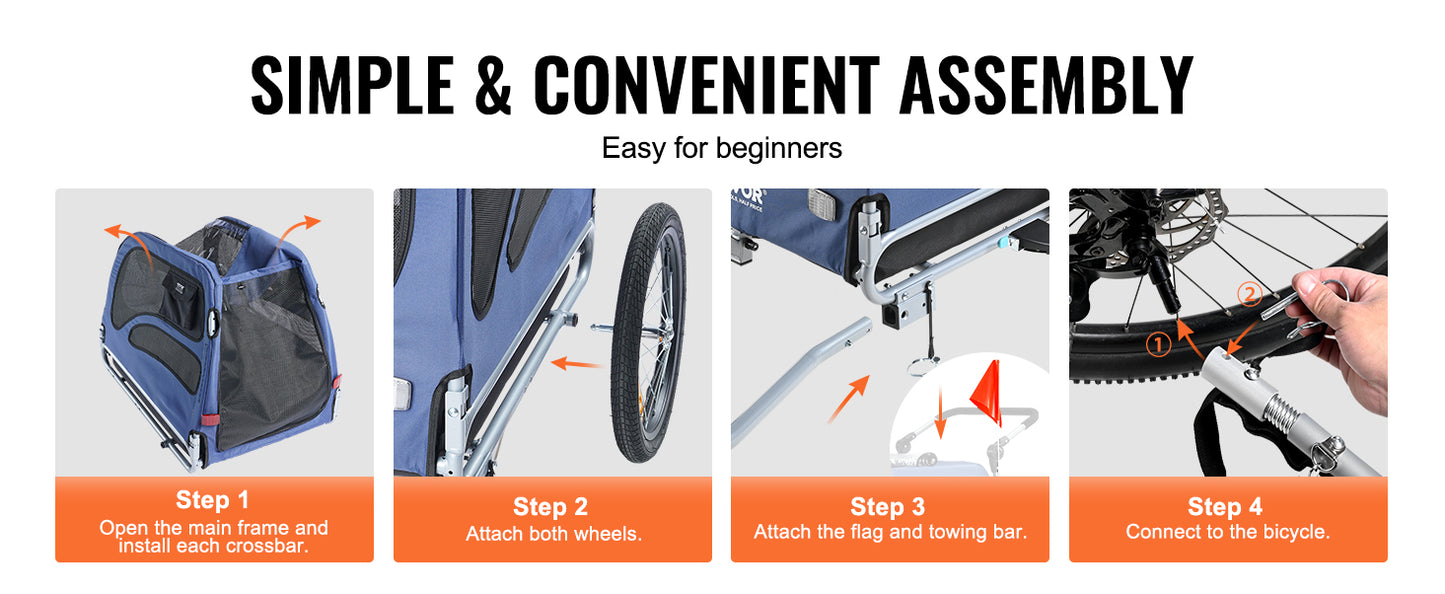 Pet Luxury Stroller – The Ultimate 2-in-1 Bike Trailer & Stroller for Your Furry Co-Pilot!