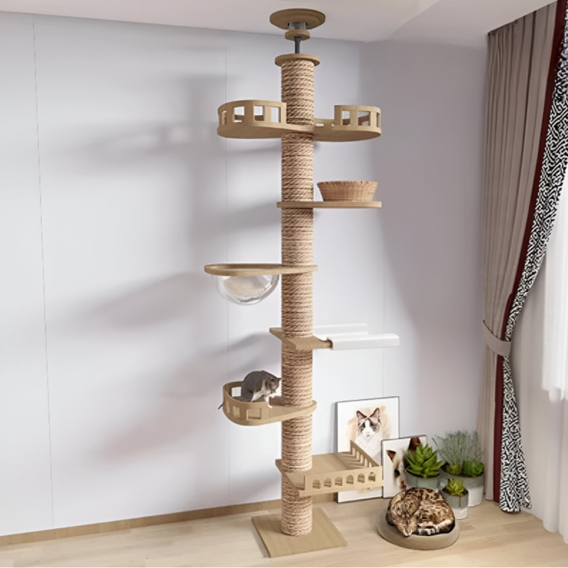 Ultimate Multi-Level Cat Tower – Floor-to-Ceiling Climbing Tree & Scratcher