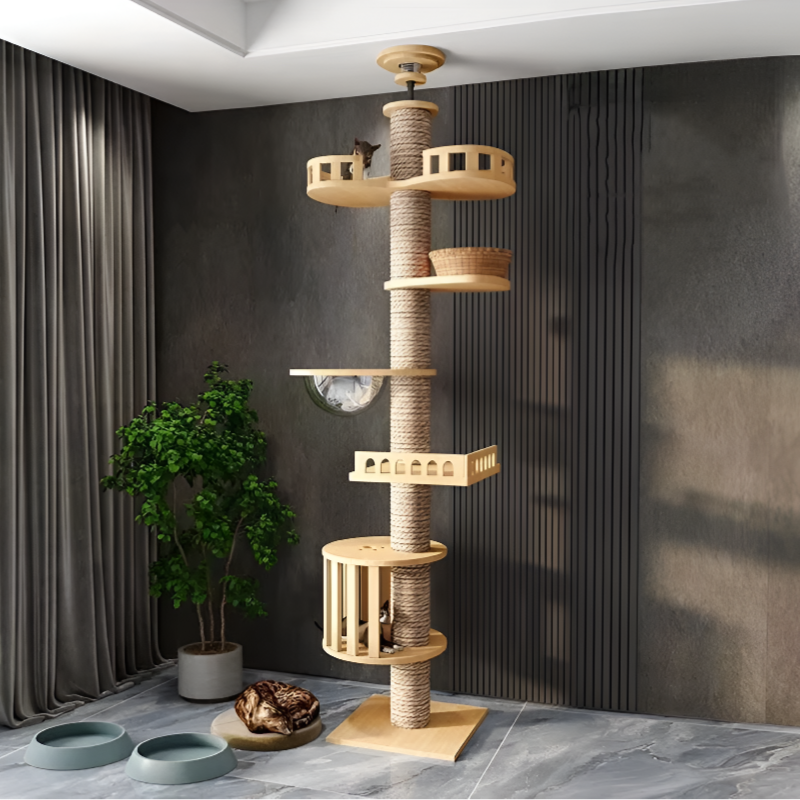 Ultimate Multi-Level Cat Tower – Floor-to-Ceiling Climbing Tree & Scratcher